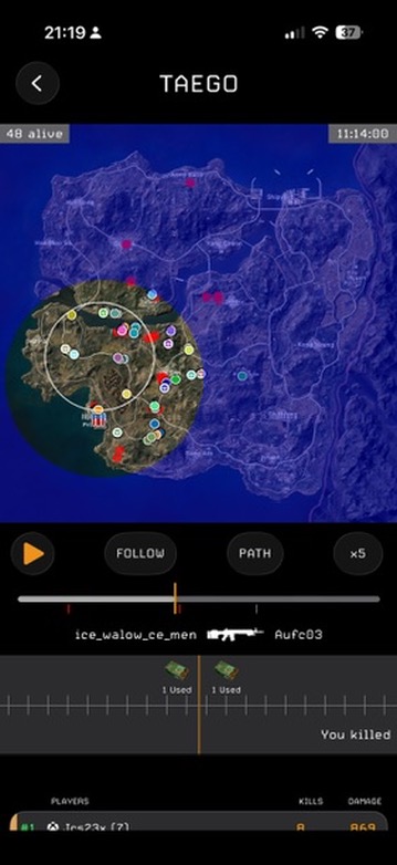 Advanced map replay screen