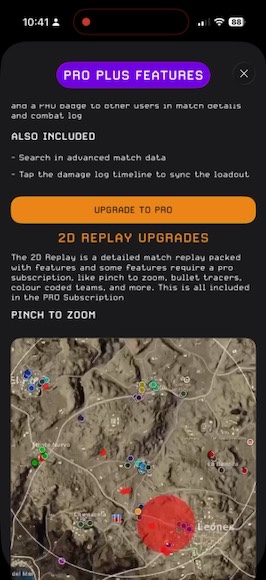 Pro plus features screen